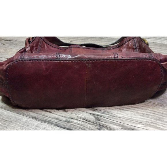 Fossil Leather Talita Embossed Large Boho Classic Red Shoulder Satchel Handbag - Picture 3 of 9